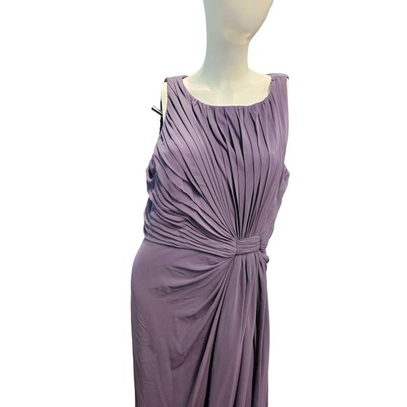 Alex Evenings Purple Chiffon Pleat Maxi Gown Size 16 New With Tags Formal Prom W - Picture 2 of 9